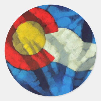 Adesivo Redondo Colorado Flag Stickers