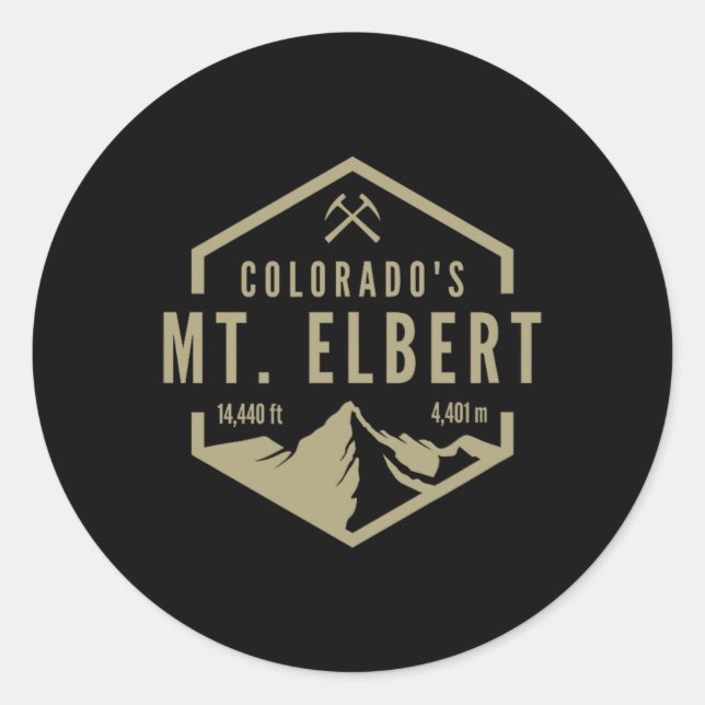 Adesivo Redondo Colorado Mt. Elbert  (Frente)