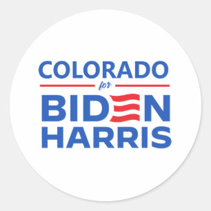 Adesivo Redondo Colorado por Biden Harris