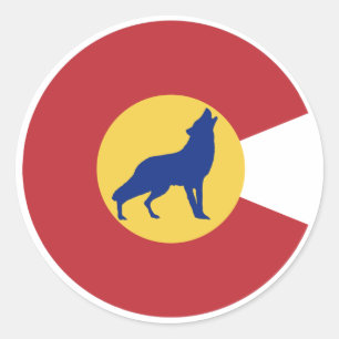 Adesivo Redondo Colorado Wolf
