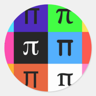Adesivo Redondo colorblock feliz pi dia