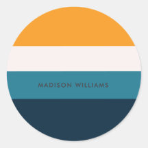 ColorBlock Horizontal Strike Classic Round Sticke