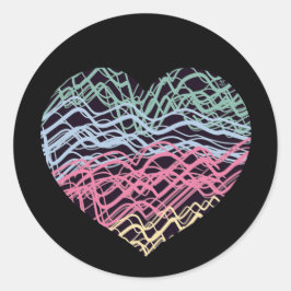Adesivo Redondo Colorful Heart Motif