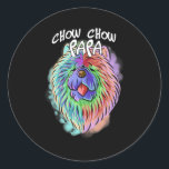 Adesivo Redondo Colorful Pop Art Portrait Chow Chow Dog Dad<br><div class="desc">Colorful Pop Art Portrait Chow Chow Dog Dad Father's Day Gift. Perfect gift for your dad,  mom,  papa,  men,  women,  friend and family members on Thanksgiving Day,  Christmas Day,  Mothers Day,  Fathers Day,  4th of July,  1776 Independent day,  Veterans Day,  Halloween Day,  Patrick's Day</div>