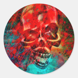 Adesivo Redondo Colorful skull