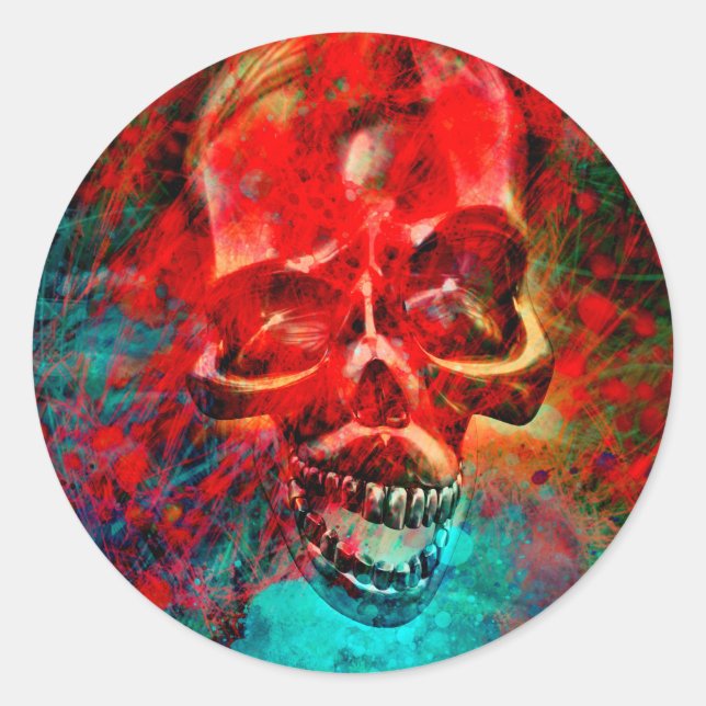 Adesivo Redondo Colorful skull (Frente)