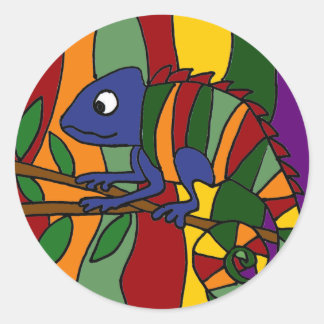 Adesivo Redondo Colorida Chameleon Abstrato