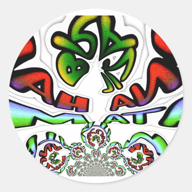 Adesivo Redondo Colorida Hakuna Matata Grafite Art (Frente)