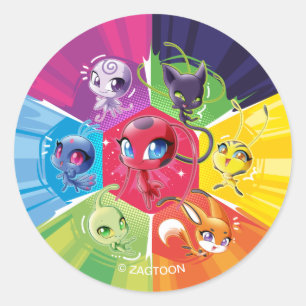 Adesivo Redondo Colorida Kwamis