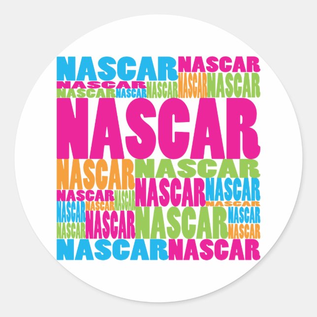 Adesivo Redondo Colorida NASCAR (Frente)