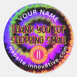 Adesivo Redondo Colorida Tie Dye Chintive + Rótulo Posh