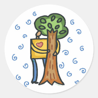 Adesivo Redondo Colorida Tree Hugger