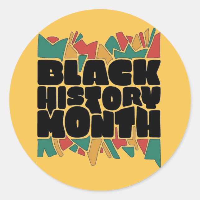 Adesivo Redondo Colorido Bits Negros Negros Históricos Meses (Frente)