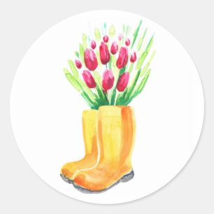 Adesivo Redondo Colorido floral personalizado brilhante da