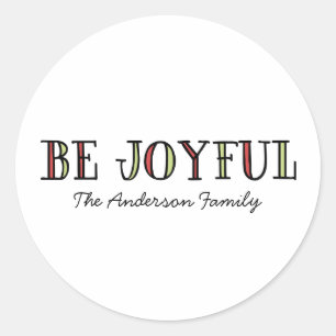 Adesivo Redondo Colorido, Joyful Holiday Stickers