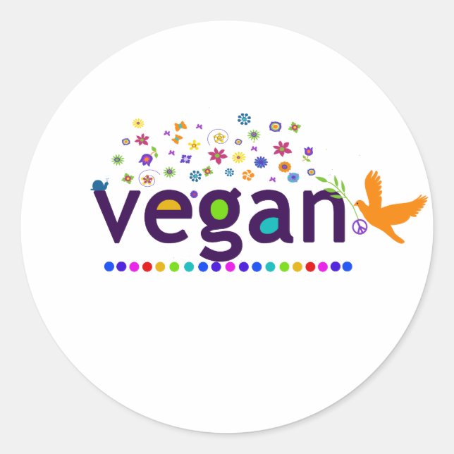 Adesivo Redondo Colorir Vegan (Frente)