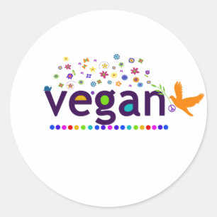 Adesivo Redondo Colorir Vegan