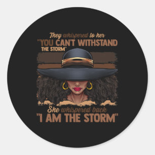 Adesivo Redondo Colors Women I Am The Storm Black EmpowerGirl