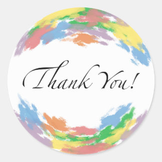 Adesivo Redondo Colourful Thank You Sticker