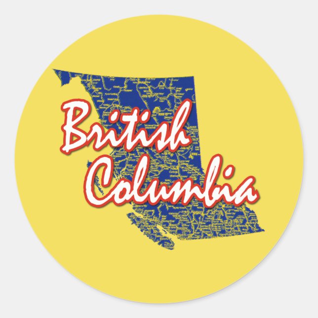 Adesivo Redondo Colúmbia Britânica (Frente)