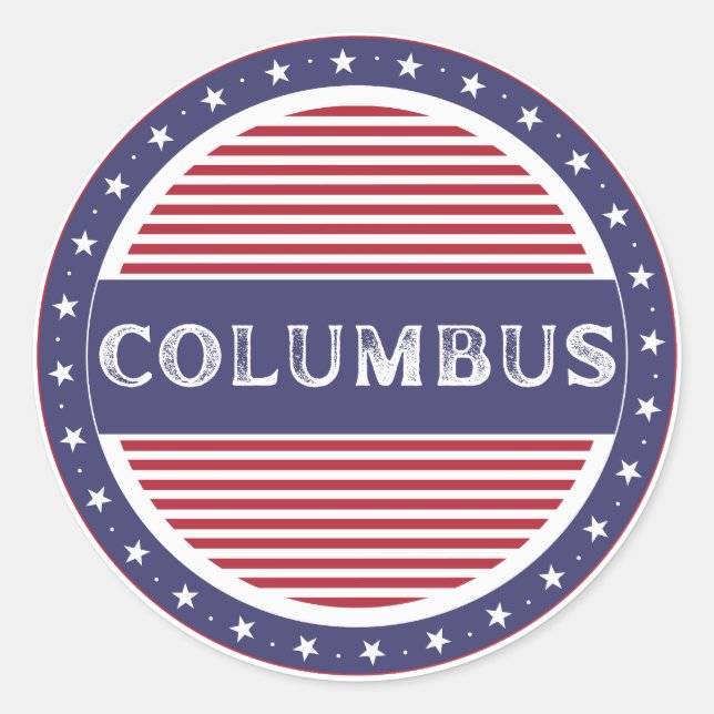 Adesivo Redondo Columbus City Pride Emblem – American Identity (Frente)