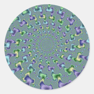 Adesivo Redondo Colunas Pedais - Fractal