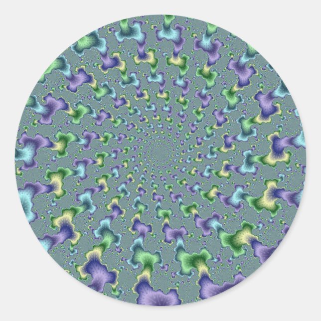 Adesivo Redondo Colunas Pedais - Fractal (Frente)