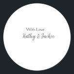 Adesivo Redondo Com amor adicione nome de casal casamento simples<br><div class="desc">design</div>