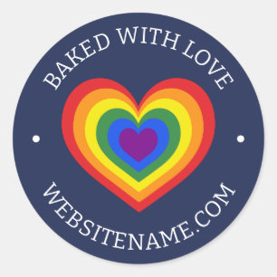 Adesivo Redondo Com Amor, Marinho Personalizado De Site Do Rainbow