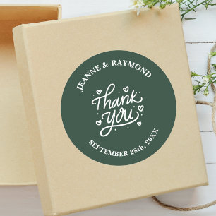 Adesivo Redondo Com Amor Presente de Agradecimento de Casamento Ve