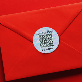 Adesivo redondo com código QR Venmo brilhante