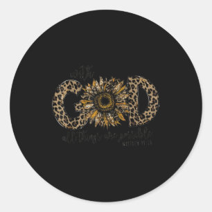 Adesivo Redondo Com Deus Todas As Coisas São Possíveis Daisy Sunfl