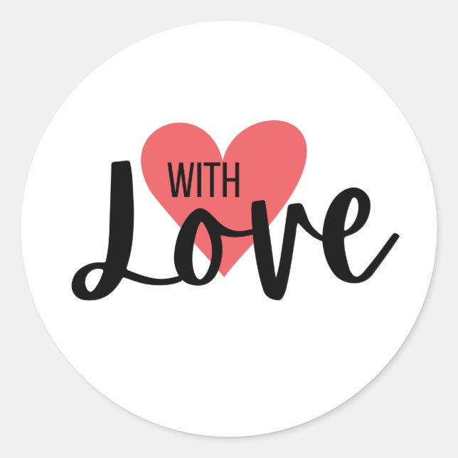 Adesivo Redondo Com Dia de os namorados de Envelope de Envelope de (Frente)