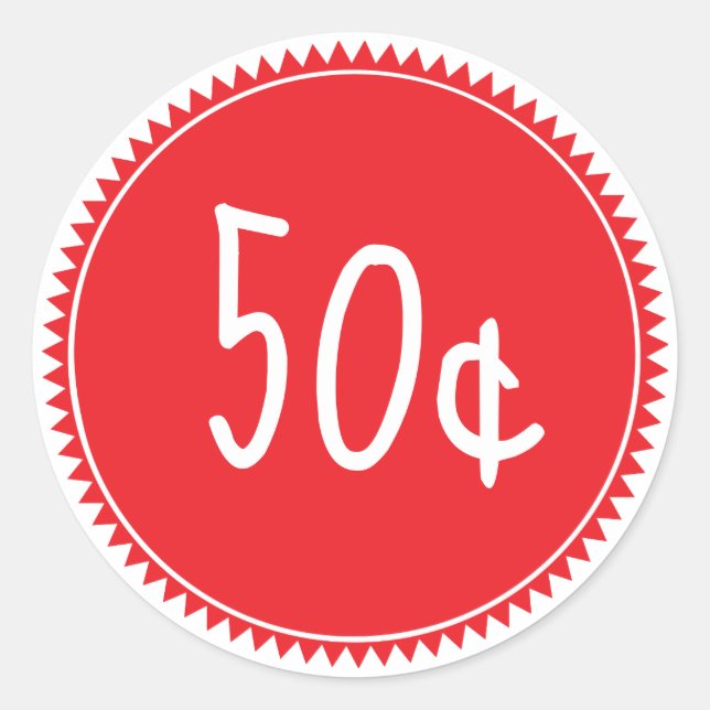 Adesivo redondo com etiqueta de preço de venda ver (Frente)