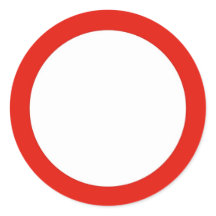 Adesivo redondo com não introduzir sinal de tráfeg