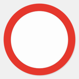 Adesivo redondo com não introduzir sinal de tráfeg