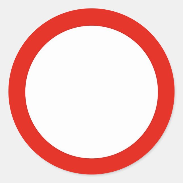 Adesivo redondo com não introduzir sinal de tráfeg (Frente)