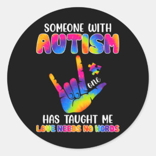 Adesivo Redondo Com O Autismo Me Ensinou A Conhecer O Autismo Mon