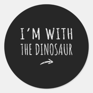 Adesivo Redondo Com o Dinosaur Matching Lazy Halloween Costume