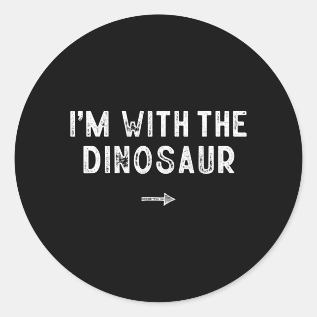Adesivo Redondo Com o Fantasioso de Dinossauro Combinando com um H (Frente)