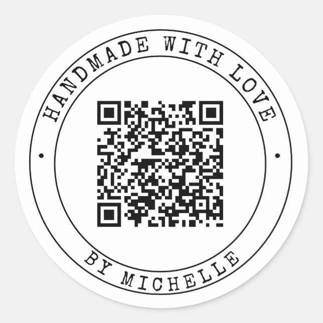 Adesivo Redondo Com obrigado de amor à mão (Frente)