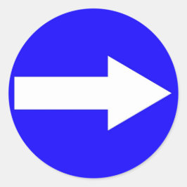 Adesivo redondo com seta à direita