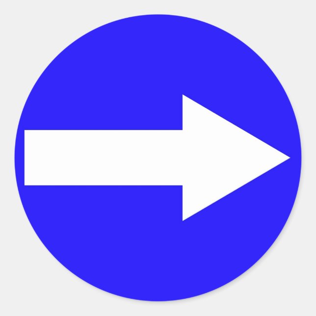 Adesivo redondo com seta à direita (Frente)