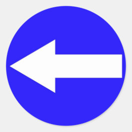 Adesivo redondo com seta para a esquerda