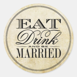 Adesivo Redondo Coma, Beba e Case Casamento vintage