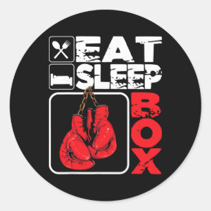 Adesivo Redondo Coma Caixa de Sono - Amante de Boxe Academia Boxea