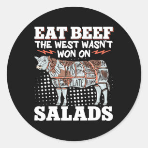 Adesivo Redondo Coma carne do Ocidente não ganhou em saladas 2