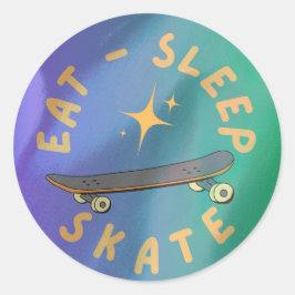 Adesivo Redondo Coma Dorme Skate