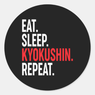 Adesivo Redondo Coma Dormir Kyokushin Repetir Karate Japonês Kung