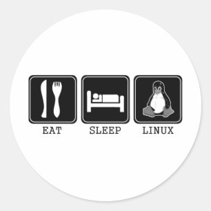 Adesivo Redondo Coma. Durma. Linux.